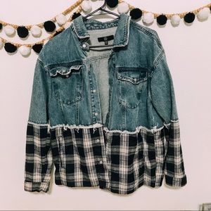 Missguided flannel denim jacket